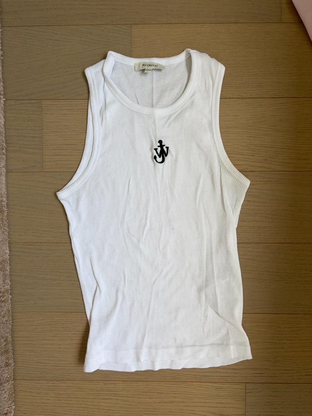JW Ribbed Tank with Black Embroidered Logo